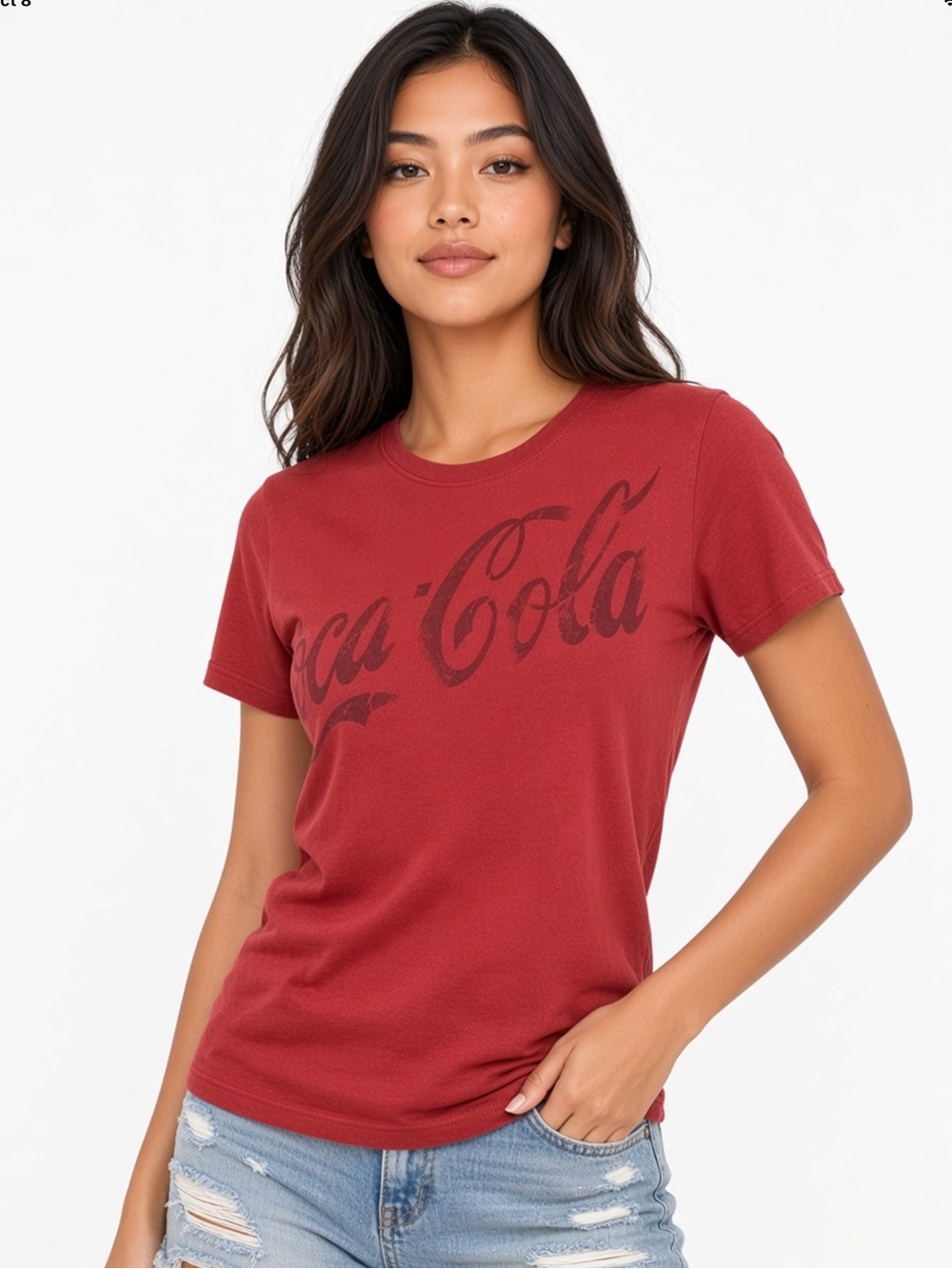 COCA COLA RED SCOOPED NECK SHIRT